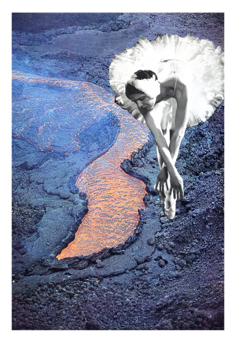 Swan Lake, 1980., paper, collage, 285 x 195 mm