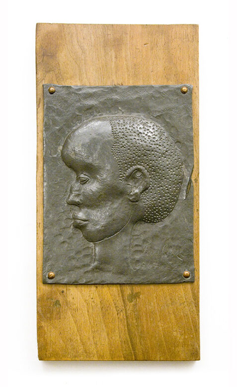 Boy, 1967., lead plate, emboss, handmade, 140 x 106 mm
