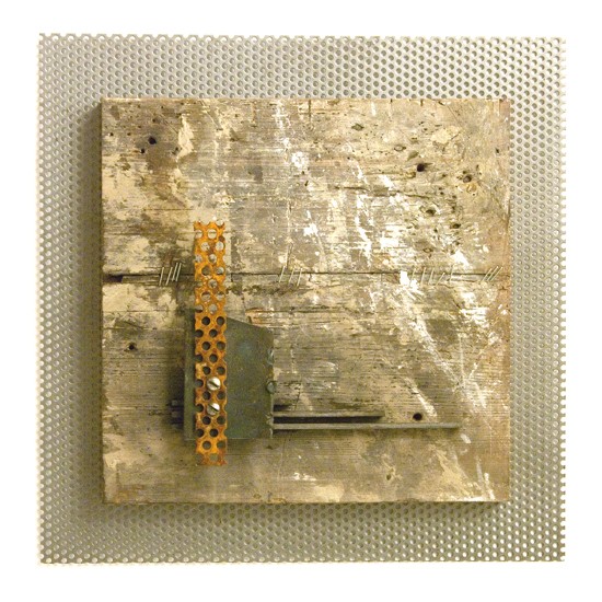 Relief #24., 2011., iron, wood, mixed media, 30 x 30 cm