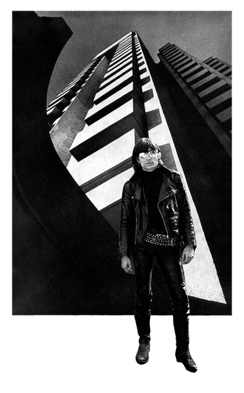 Bennszülött, 1980., papír, kollázs, 245 x 150 mm
