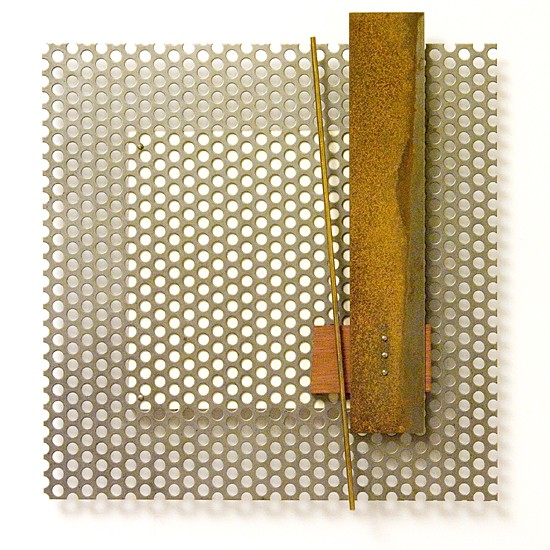 Relief #31., iron, wood, brass, mixed media, 35 x 32 cm