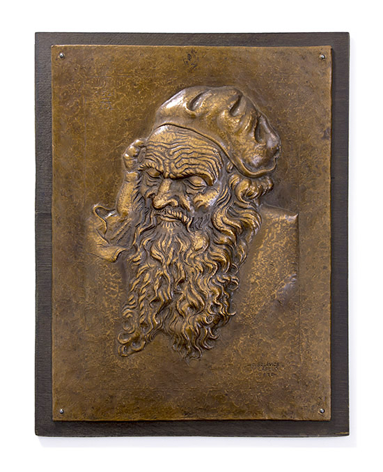 Tanulmány, Albrecht Dürer: 93 éves férfi, 1979., vörösrézlemez, trébelt, 280 x 210 mm