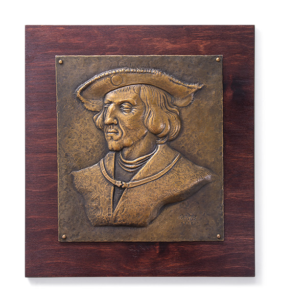 Tanulmány, Albrecht Dürer: I. Miksa német-római császár, 1979., vörösrézlemez, trébelt, 227 x 224 mm