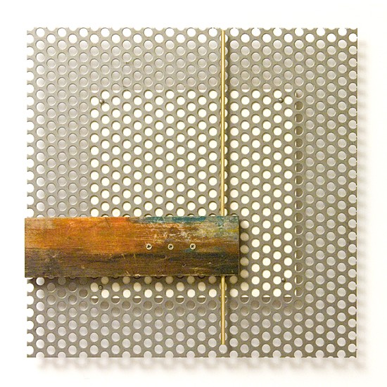 Dombormű #33., 2011., vas, fa, sárgaréz, vegyes technika, 30 x 30 cm