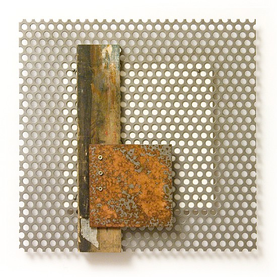 Dombormű #34., 2011., vas, fa, sárgaréz, vegyes technika, 30 x 30 cm