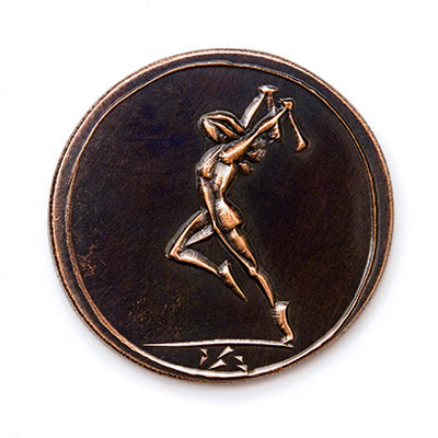 Gymnast girl, 1987., copper, struck, 40 mm