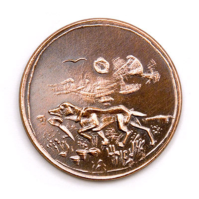 Hungarian pointer, 1988, copper, struck, 40 mm