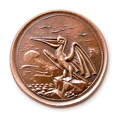 Pelican, 1988., copper, struck, 40 mm