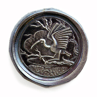 Scarlet ibis, 1988 - 2005., iron, struck, 48 mm