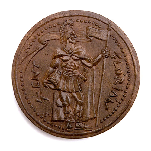 Saint Florian, II., 1990., walnut, stamped, 50 mm