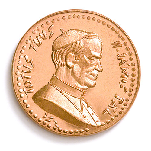 Pope John Paul II., 1991., copper, struck, 52 mm