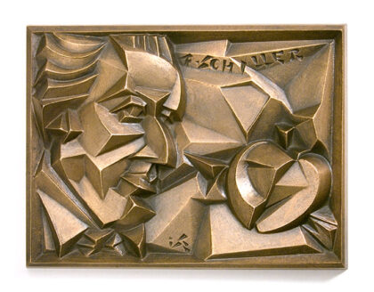 F. Schiller, 1991., bronz, öntött, 140 x 185 mm