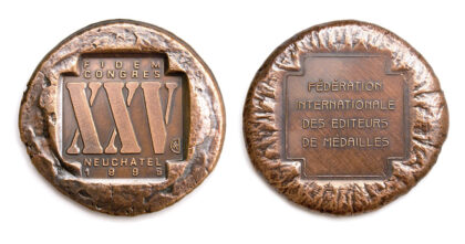 For the 25th FIDEM Congress, obverse - reverse, 1995., copper, struck, 70 mm