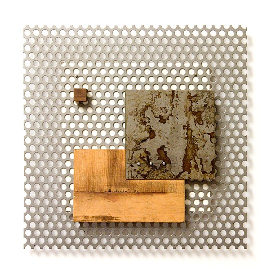 Dombormű #38., 2011., vas, fa, vegyes technika, 30 x 30 cm
