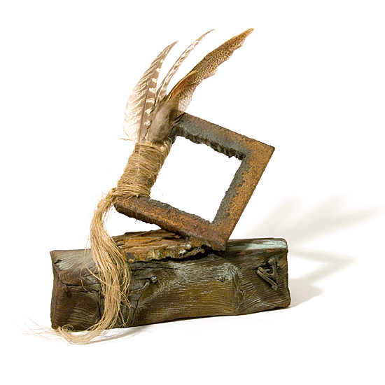Hommage à Béla Hamvas, 2000., wood, iron, bone &c., mixed media, 22 cm