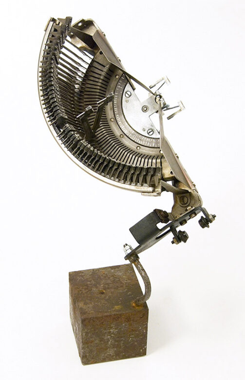 Hommage à Lajos Kassák, 2007., steel, iron, mixed media, 34 cm