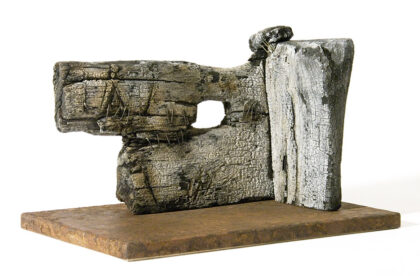 In forest, 2008., wood, mixed media, 21 cm