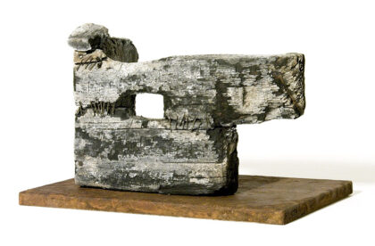 In forest, 2008., wood, mixed media, 21 cm