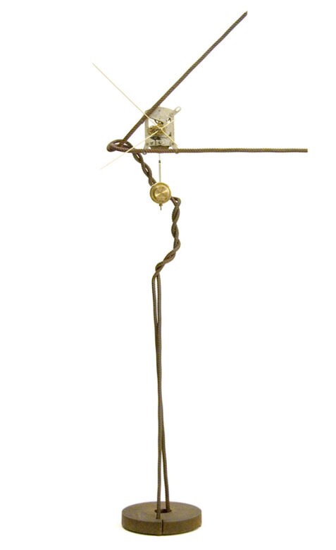 Pendulum clock, 2009., iron, clock, mixed media, 107,5 x 50 x 20 cm