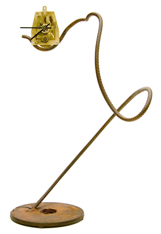 Énekóra, 2010., vas, óraszerkezet, vegyes technika, 49,5 x 34 x 20 cm