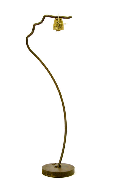 Three quarters of an hour, 2010, iron, clolck, mixed media, 106 cm