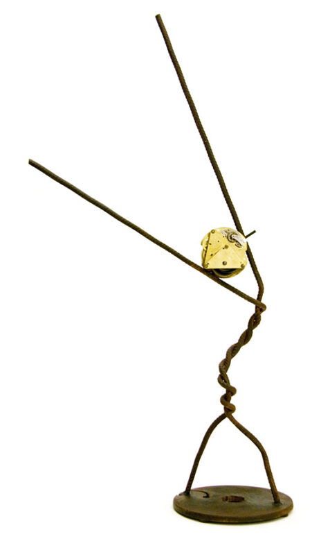Little dancer, 2010., iron, clock, mixed media, 74 x 40 x 17 cm