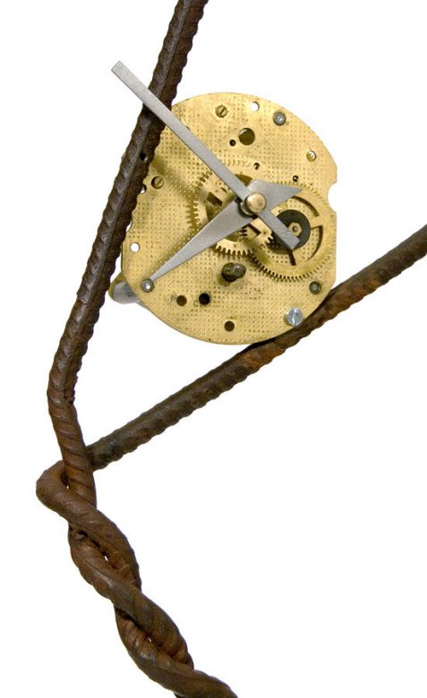 little dancer, 2010., iron, clock, mixed media, 74 x 40 x 17 cm