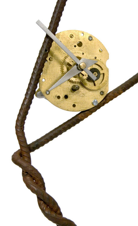 Little dancer, 2010., iron, clock, mixed media, 74 x 40 x 17 cm