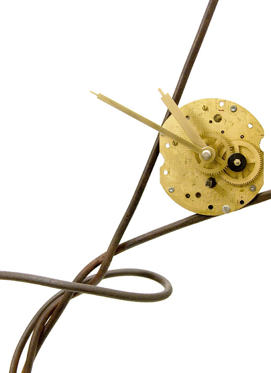 Dance clock, 2010, iron, clock, mixed media, 92 x 68 x 75 cm