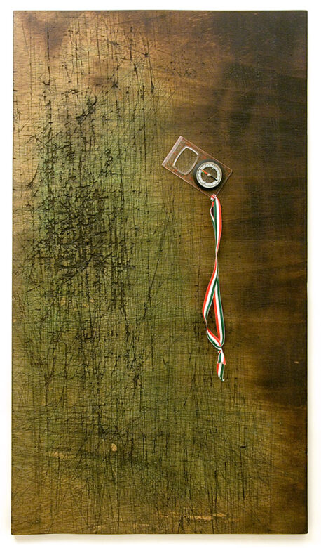 Merre - Hommage à Monspart Sarolta, 2011., fa, textil stb., 93 x 53 cm