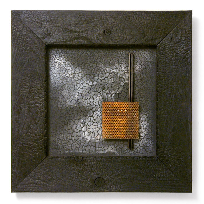 Relief, No. 2, 2011., wood, iron, mixed media, 50 x 50 cm