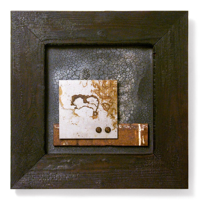 Relief, No. 7, 2011., wood, iron, mixed media, 50 x 50 cm