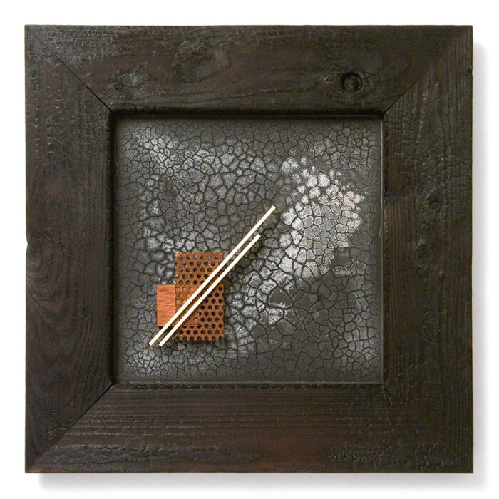 Relief, No. 10, 2011., wood, iron, brass, mixed media, 50 x 50 cm