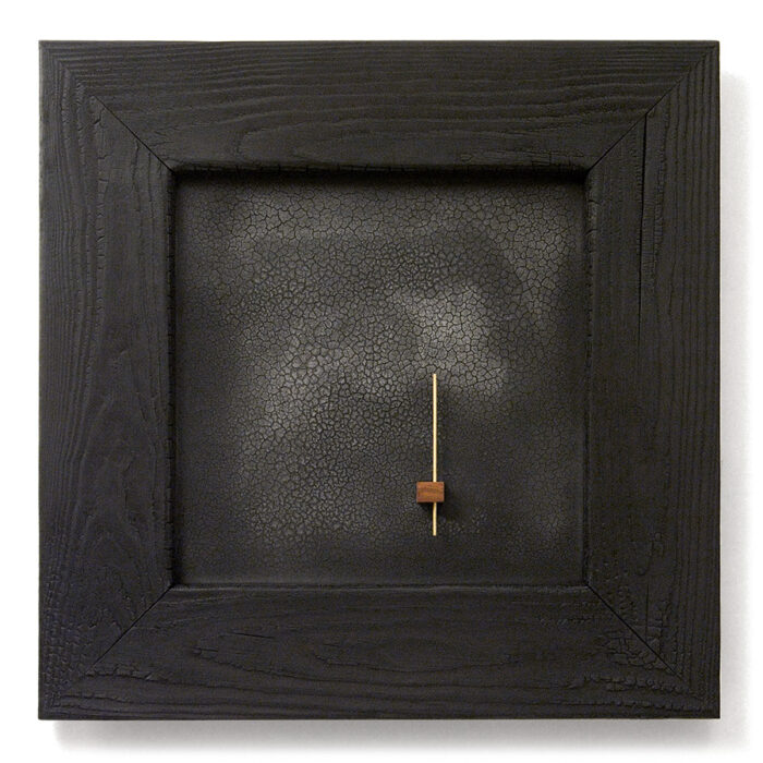 Relief, No. 19, 2011., wood, brass, mixed media, 50 x 50 cm