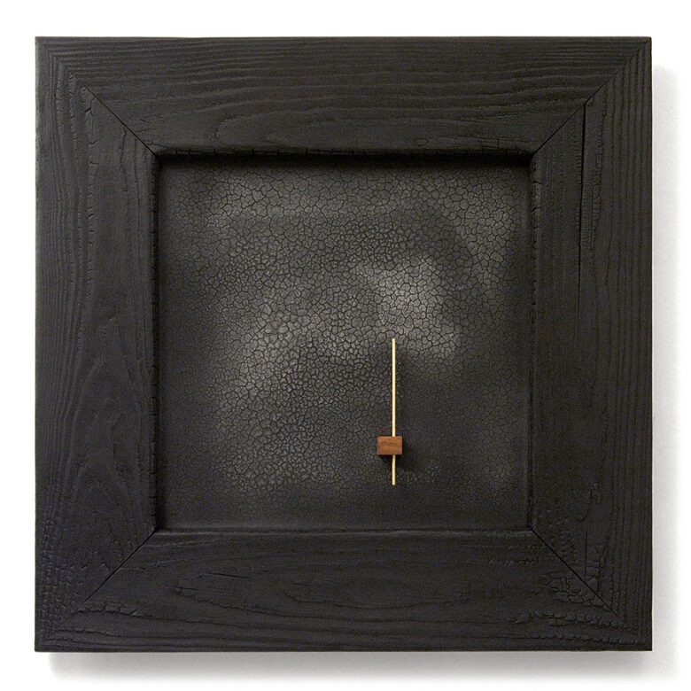 Dombormű XIX., 2011., fa, sárgaréz, vegyes technika, 50 x 50 cm