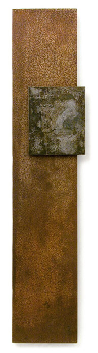 Relief CIV., 2011., iron, wood, mixed media, 101,5 x 22 cm