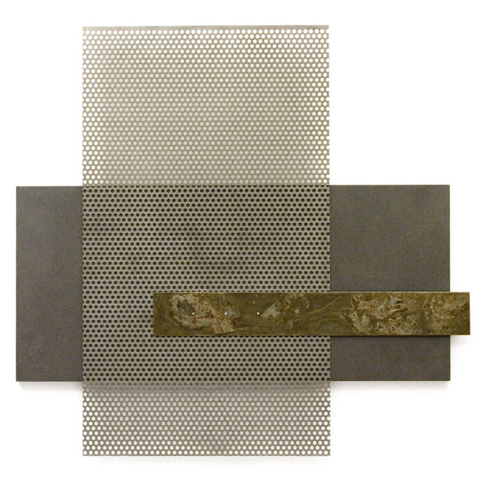 Relief IC., 2011., iron, wood, mixed media, 62 x 62 cm