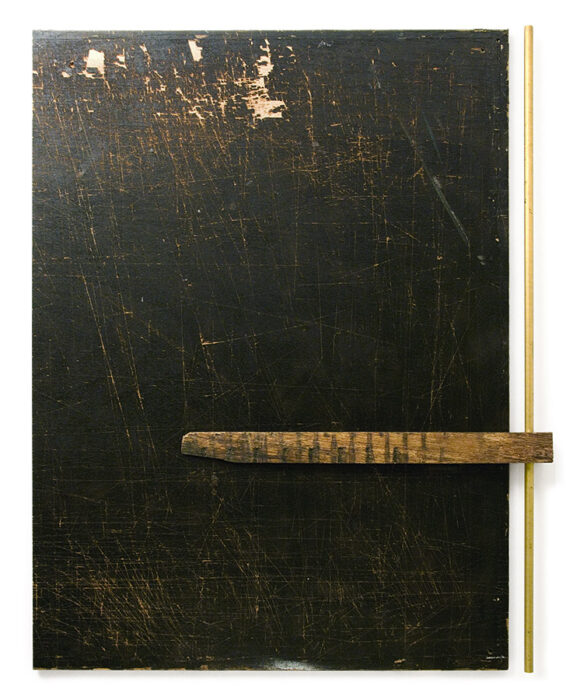 Relief LXXXIX., 2011., wood, brass, mixed media, 105 x 78,5 cm