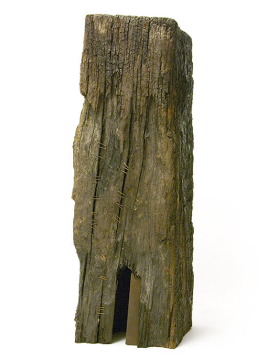 Torony, II., 2011., fa, vas, vegyes technika, 43 cm
