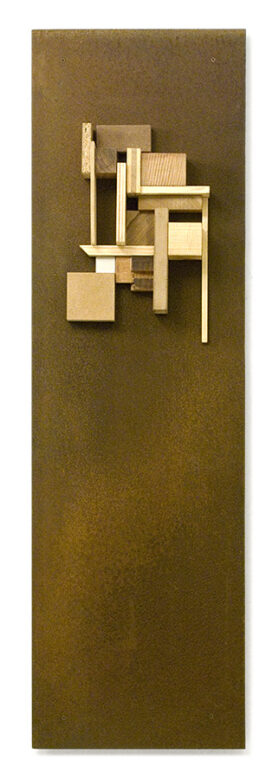 Relief CVII., 2012., wood, iron, mixed media, 100 x 30 cm