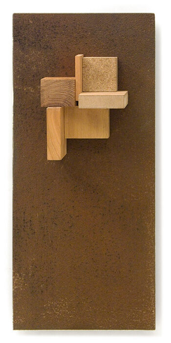 Relief CV., 2012., wood, iron, mixed media, 48 x 21 cm