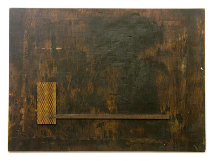 Relief CXIII., 2012., wood, iron, mixed media, 55 x 75 cm