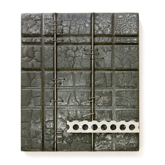 Plaquette, No. 55, 2012, wood, iron, mixed media, 120 x 103 mm