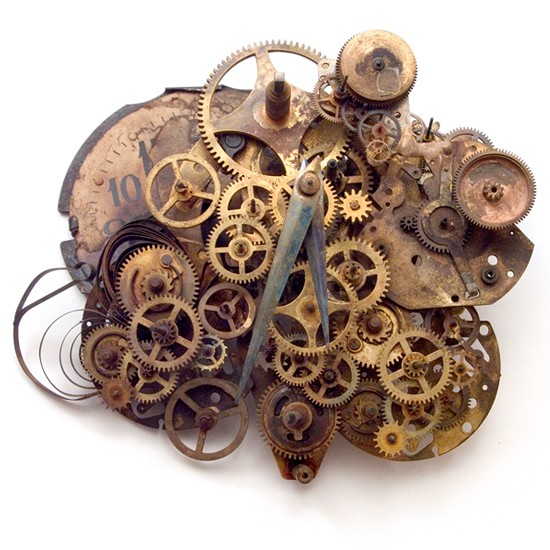 Evolution, 2014., iron, brass, clockwork &c., mixed media, 140 x 160 mm