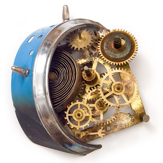 Hommage à Jules Verne, 2014., iron, brass, clockwork, mixed media, 110 x 100 mm