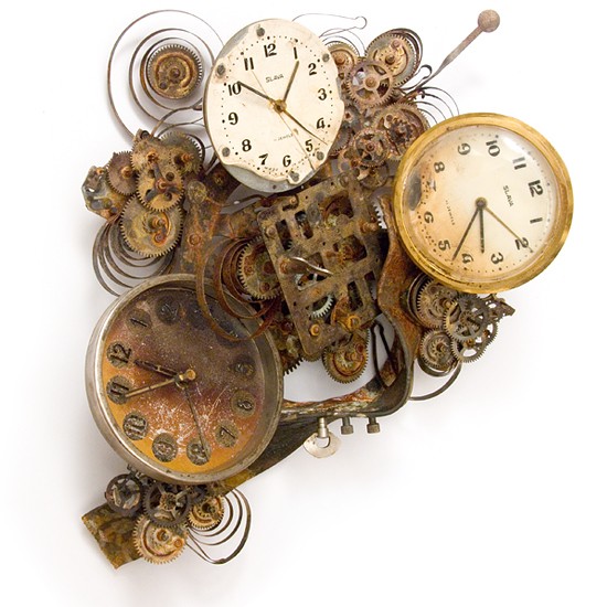 Hommage à H. G. Wells, 2014., iron, brass, clockwork &c., mixed media, 280 x 220 mm