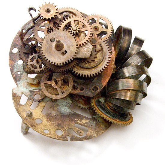 Music machine, II., 2014., iron, brass, clock parts, mixed media, 80 mm