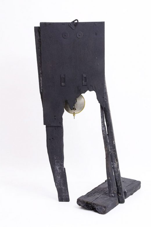 Passing time, 2015., wood, iron, brass, clock, mixed media, 80 x 50 x 42 cm