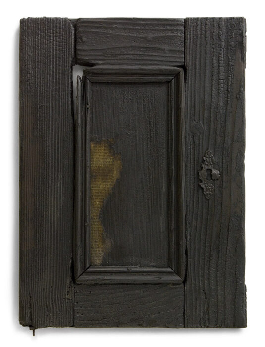 Titkok kapuja, II., 2015, fa, vas stb., vegyes technika, 48,5 x 34 cm