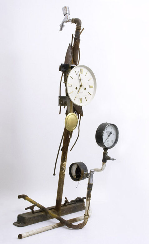Clepsydra, 2015., iron, clockwok, clock &c., mixed medai, 123 x 64 x 50 cm